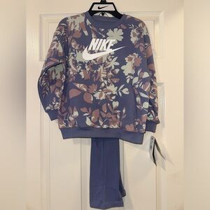 Nike Girls Purple Crewneck Sweatshirt & Leggings